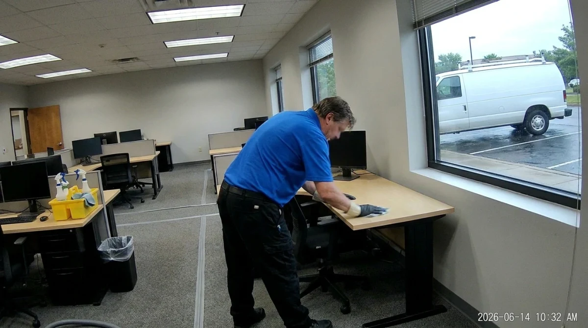 Post-cleaning empty office space