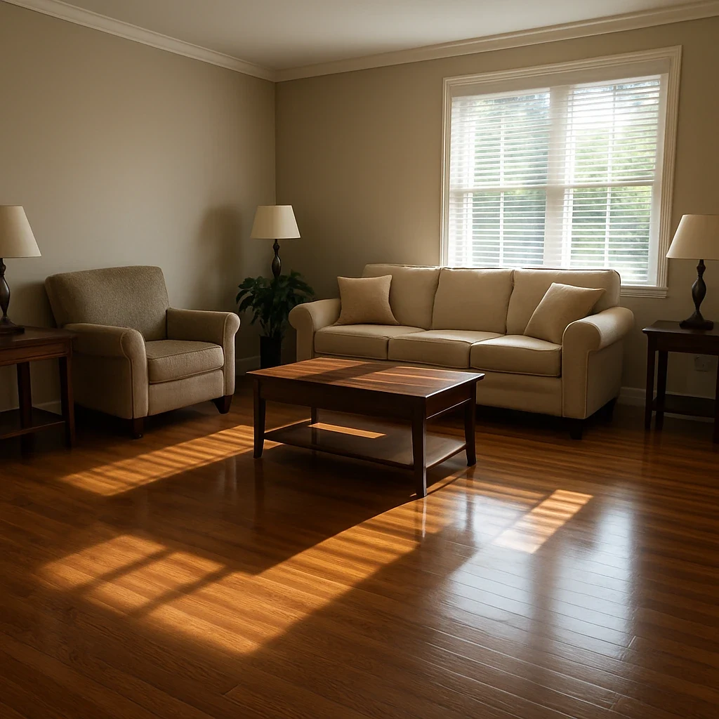 Living room after professional cleaning