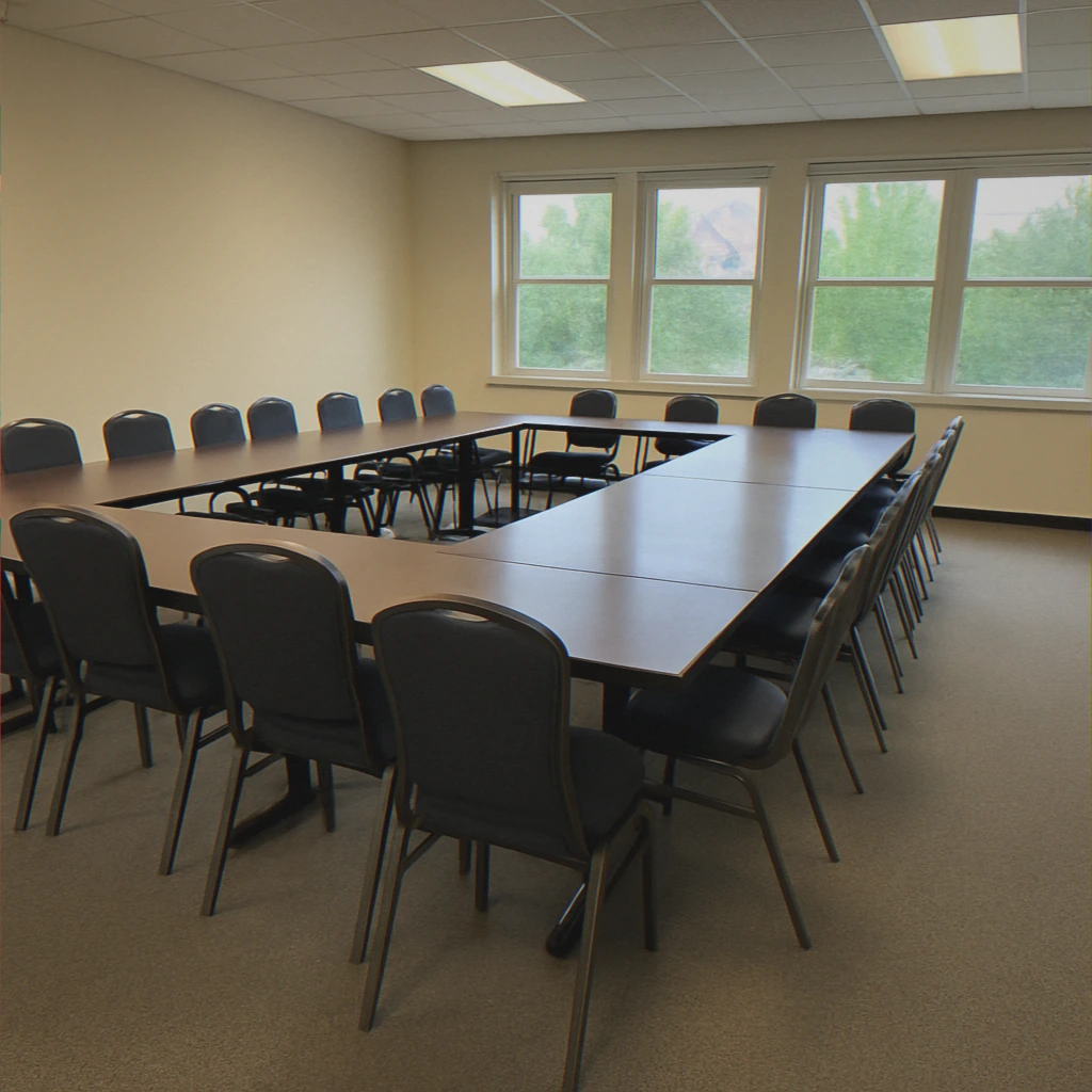 Empty conference room after cleaning