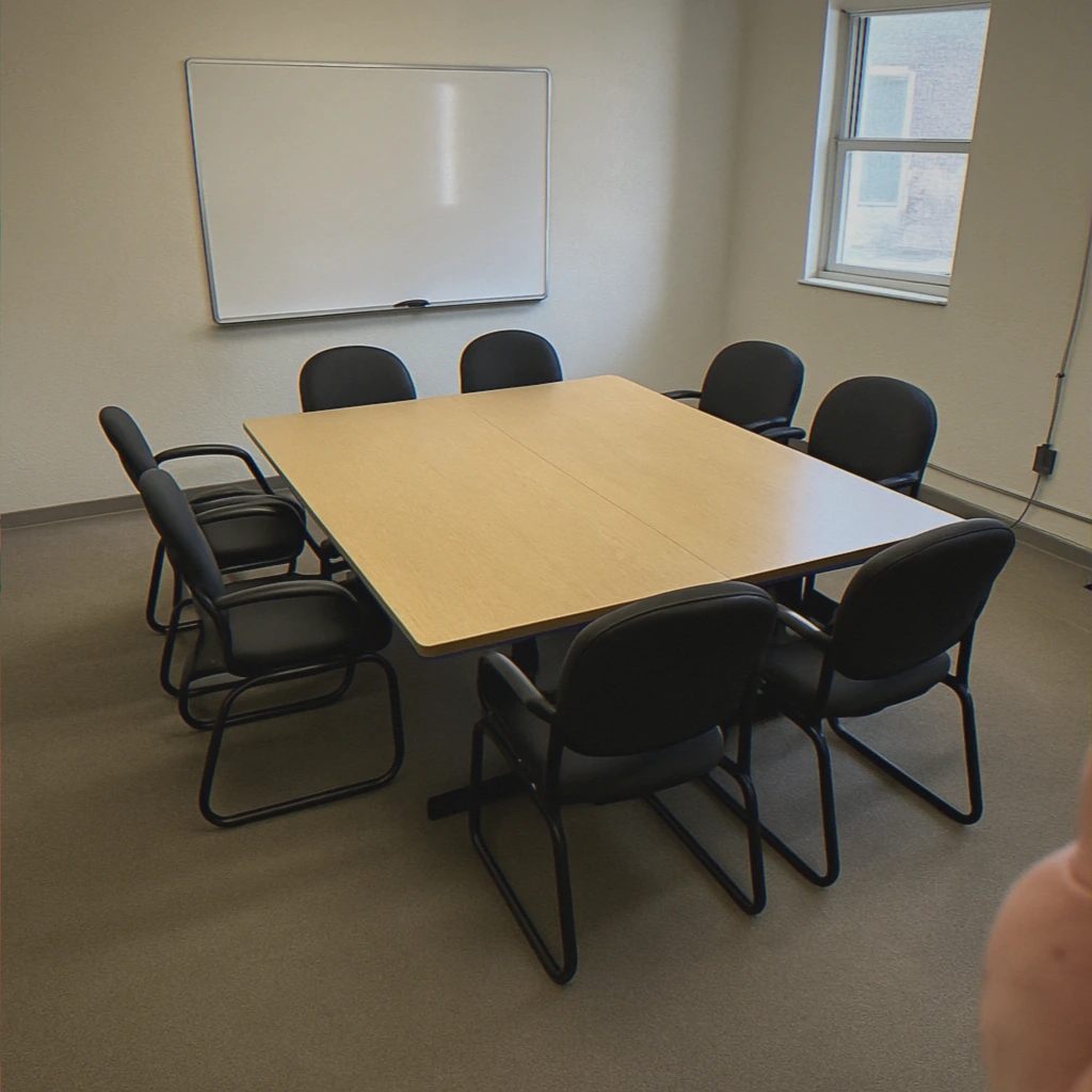 Empty conference room after cleaning