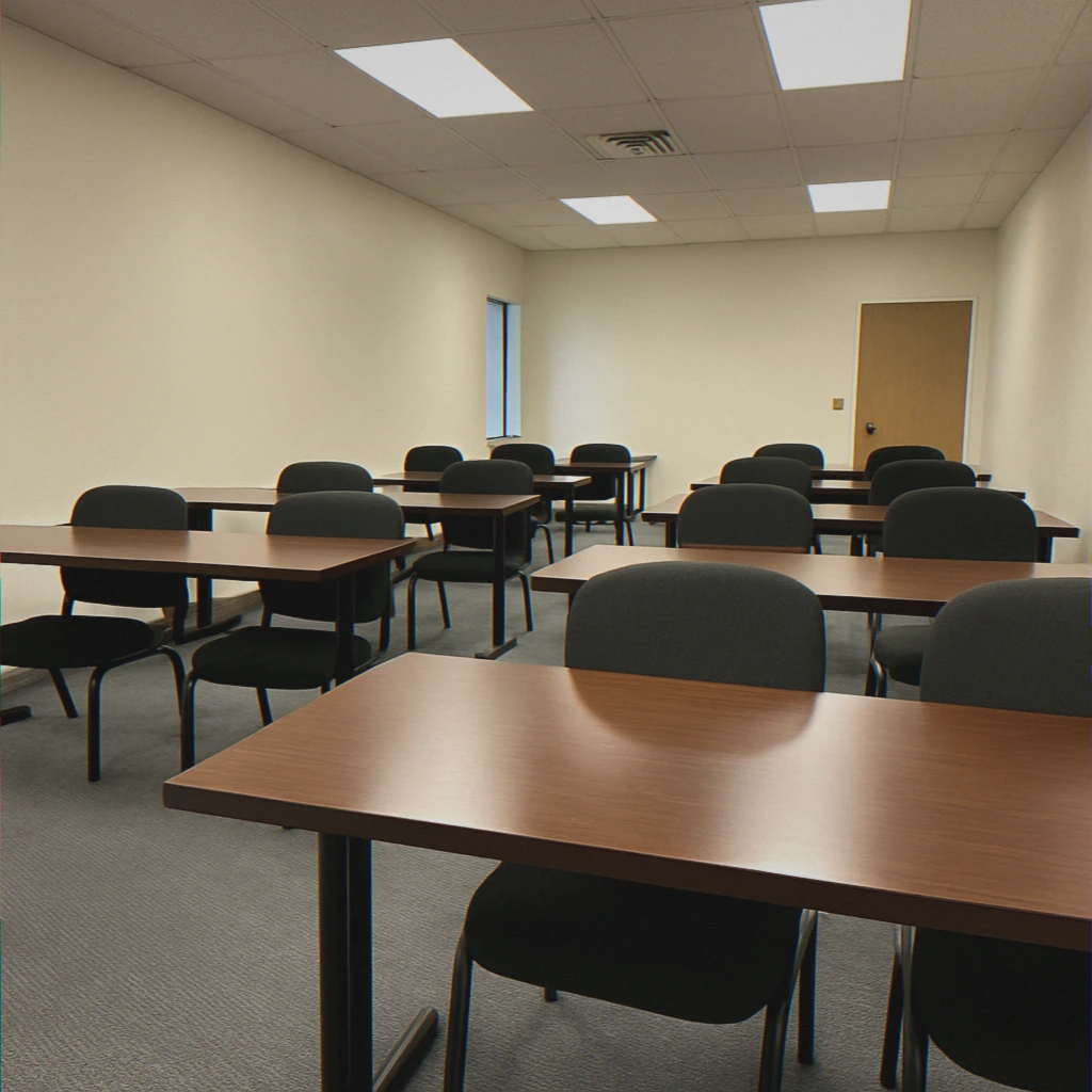Empty conference room after cleaning
