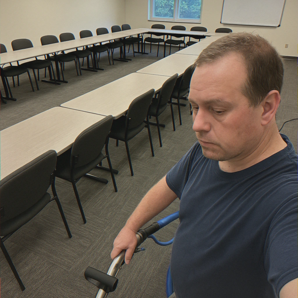 Empty conference room after professional cleaning