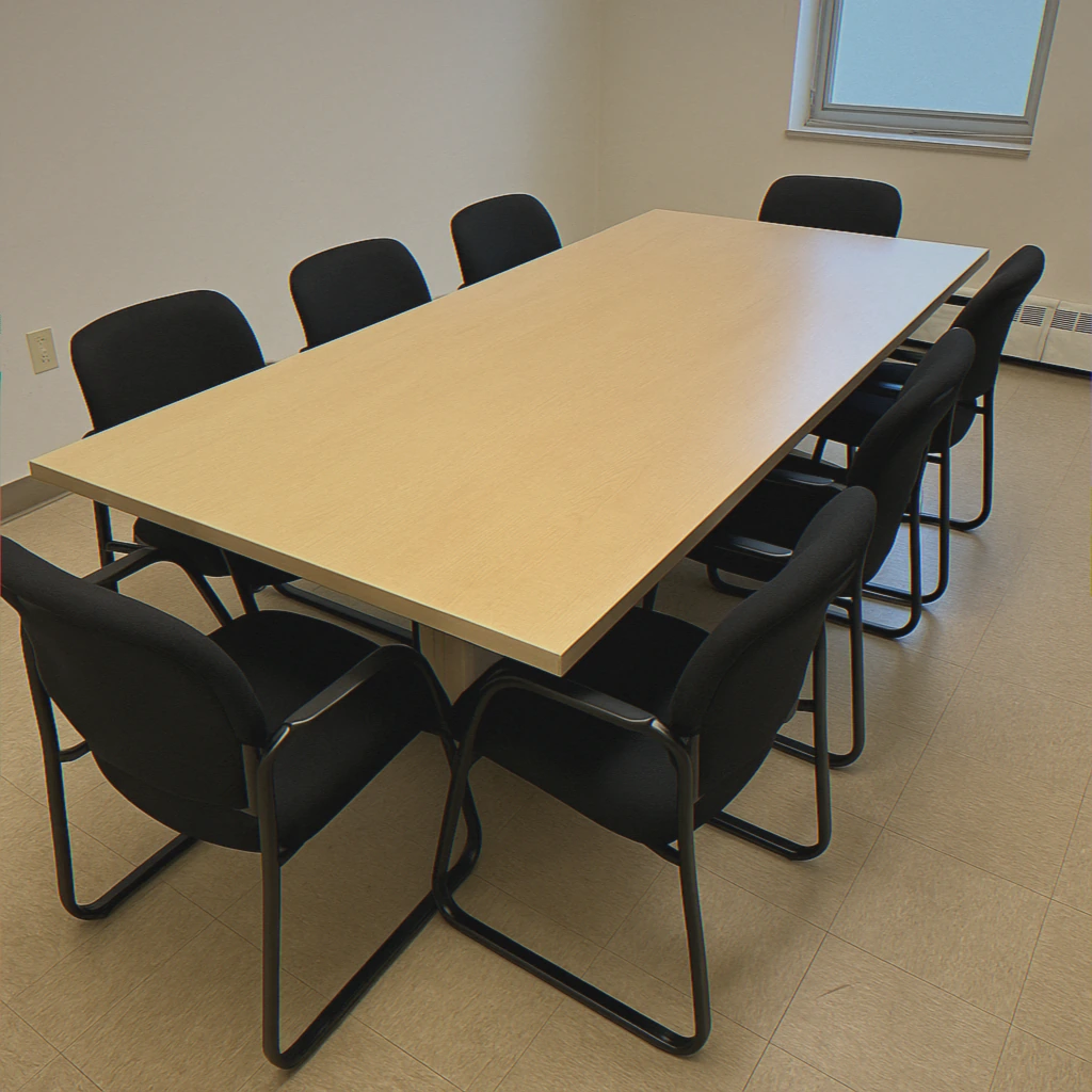 Clean empty conference room after service