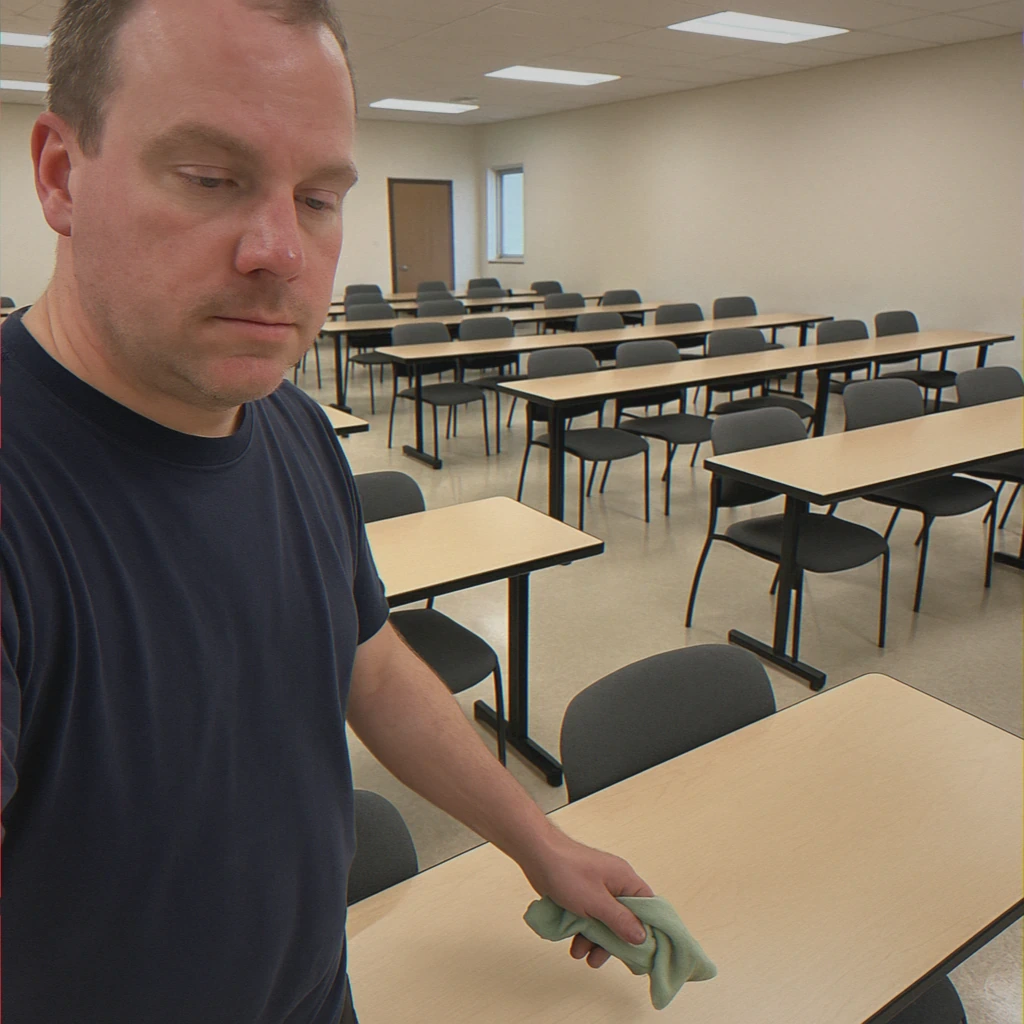 Empty conference room after cleaning