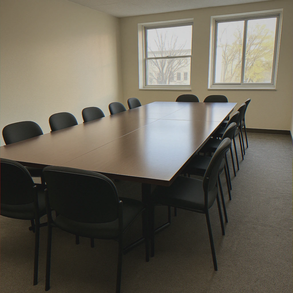 Empty conference room after cleaning process