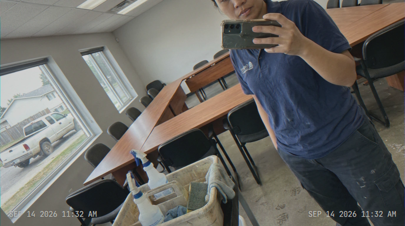 Empty conference room after cleaning