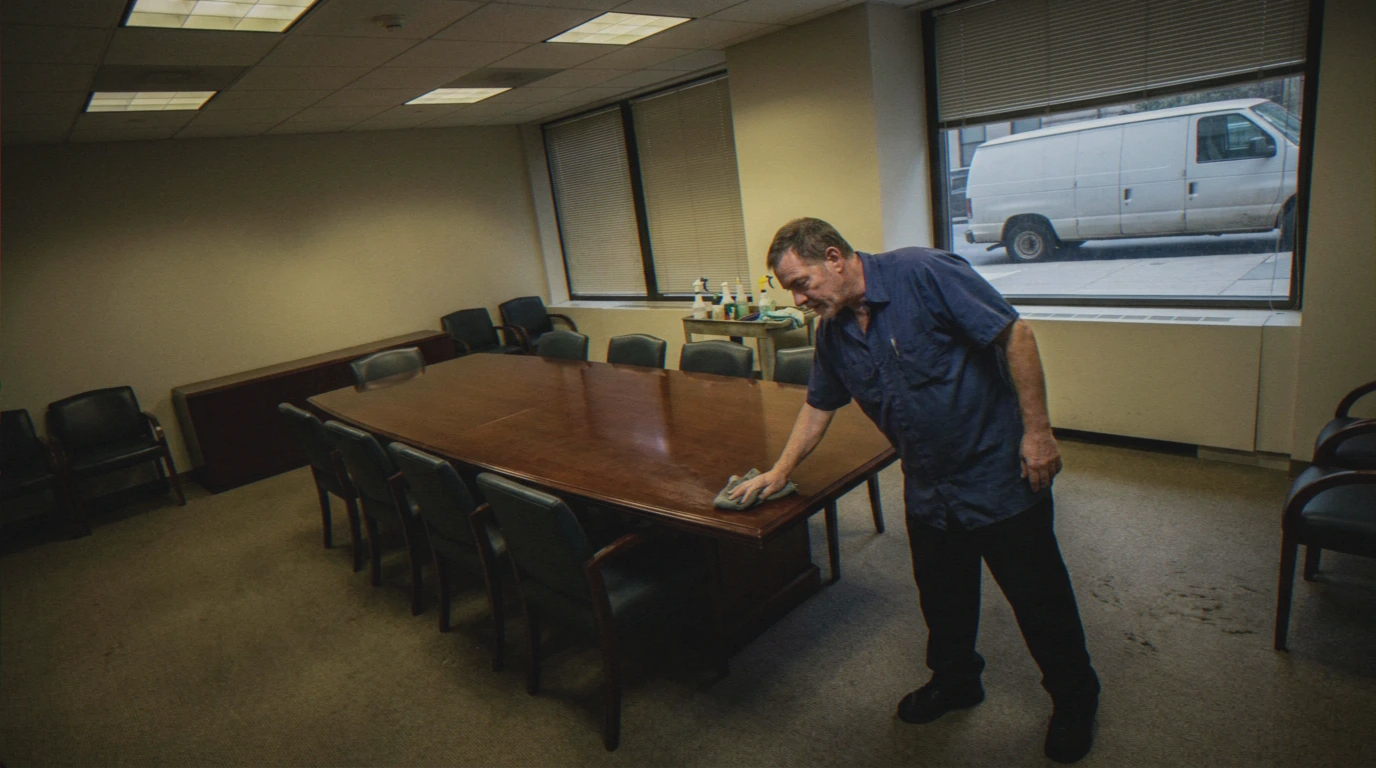 Empty conference room after cleaning